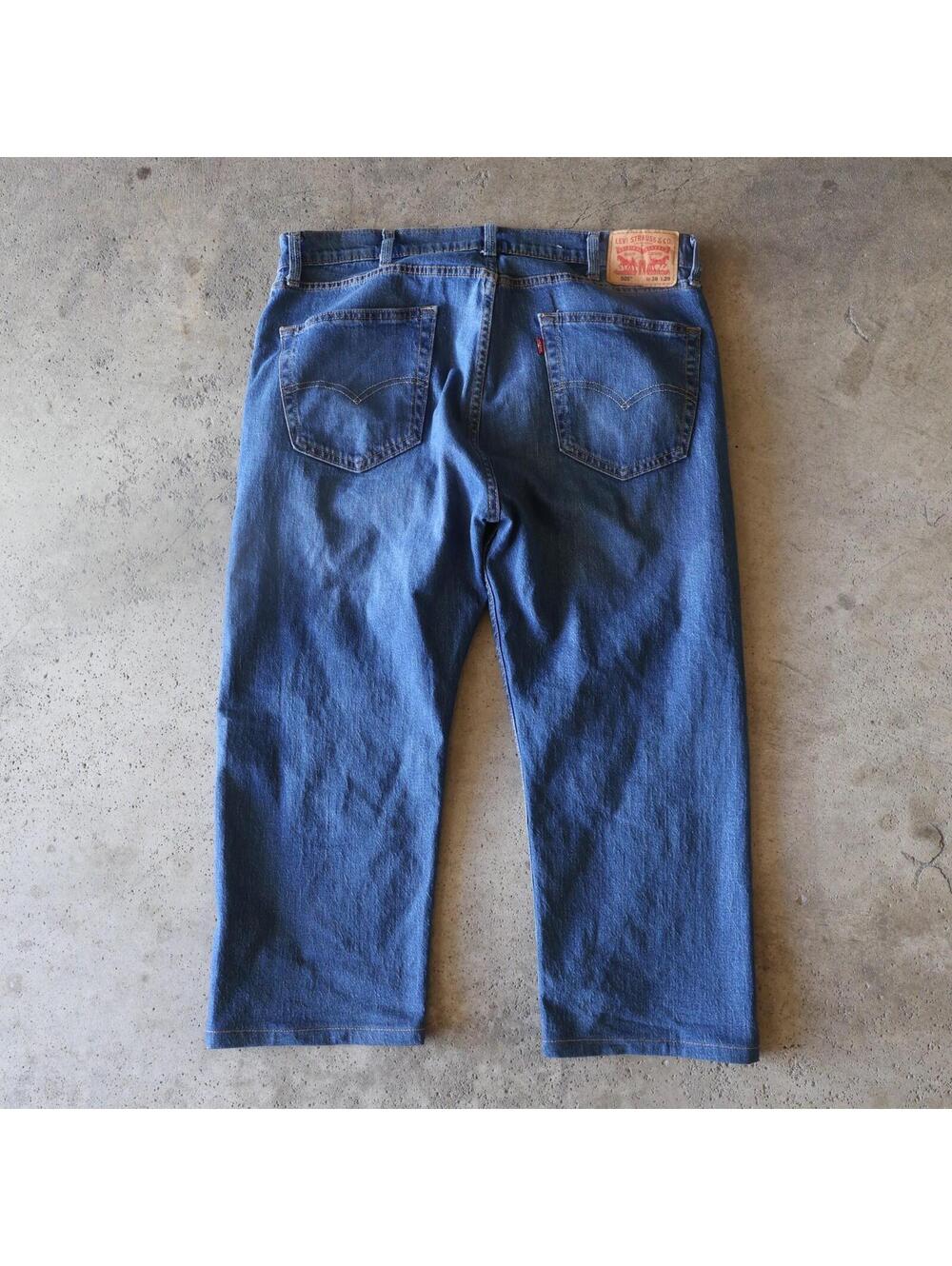Levi’s 505 Men’s Jeans 38x29 Blue Denim Regular Fit Cropped Hem Red Tab‎